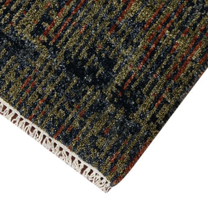 Amer Rugs Nashville Modern Hand-knotted Geometric Lines Area Rug – Elegant New Zealand Wool Floor Art Blue Sapphire Wool Nas100203