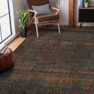 Amer Rugs Nashville Modern Hand-knotted Geometric Lines Area Rug – Elegant New Zealand Wool Floor Art Blue Sapphire Wool Nas100203