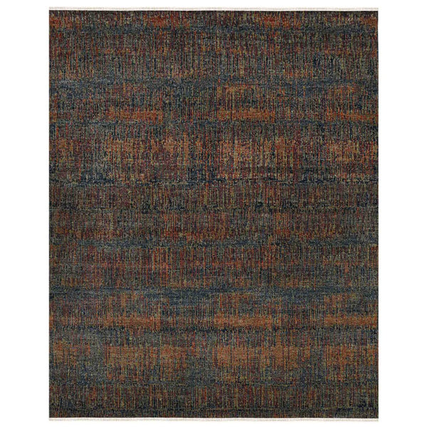 Amer Rugs Nashville Modern Hand-knotted Geometric Lines Area Rug – Elegant New Zealand Wool Floor Art Blue Sapphire Wool Nas100203