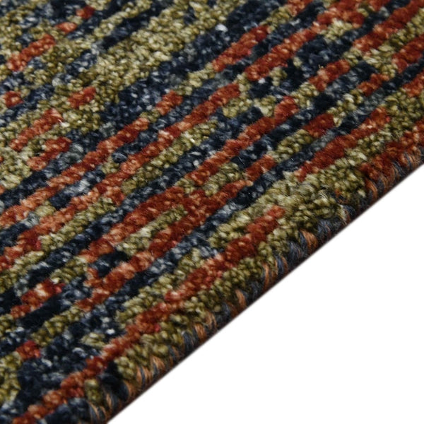 Amer Rugs Nashville Modern Hand-knotted Geometric Lines Area Rug – Elegant New Zealand Wool Floor Art Blue Sapphire Wool Nas100203