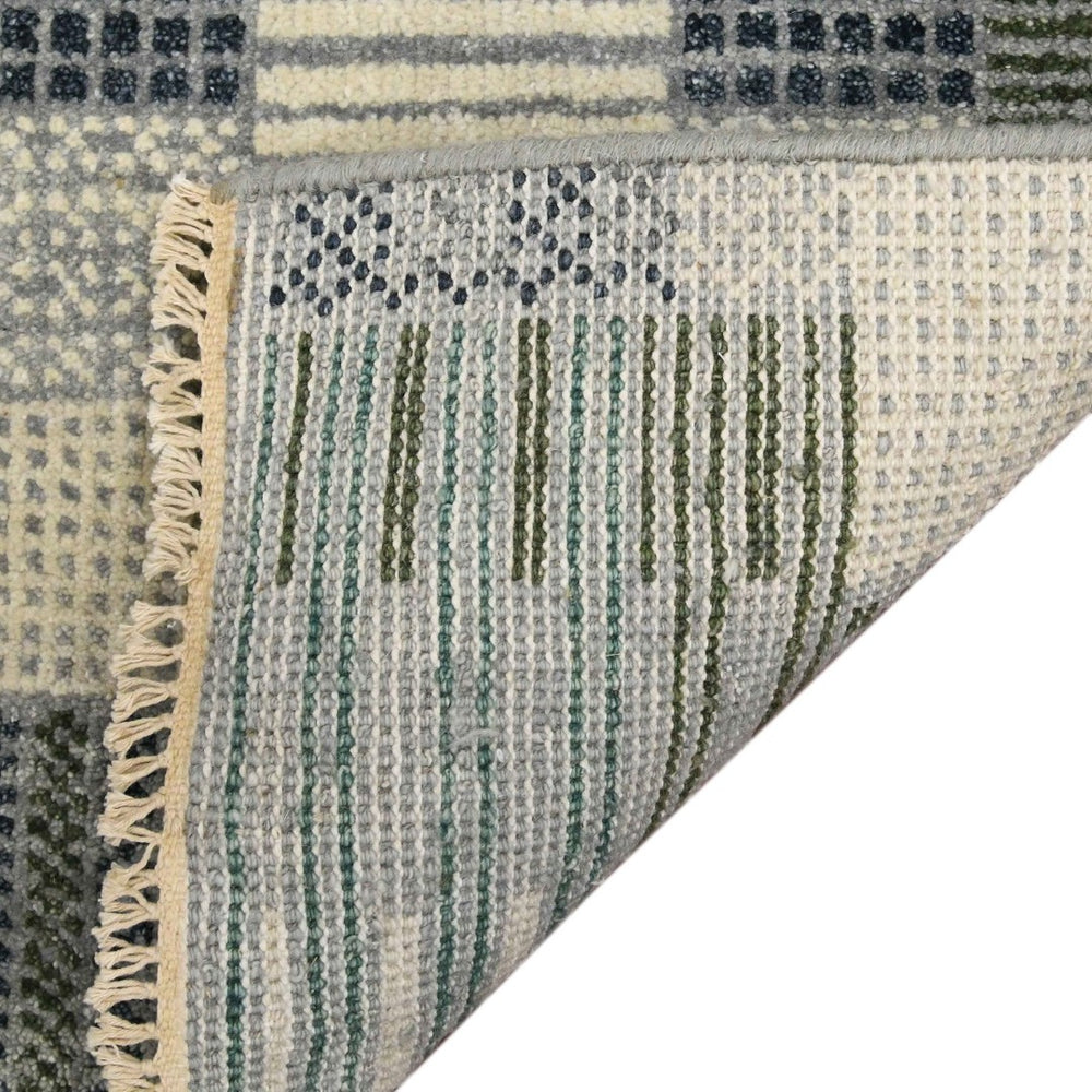 Amer Rugs Nashville Modern Hand-knotted Geometric Lines Area Rug – Elegant New Zealand Wool Floor Art Platinum Wool Nas40912