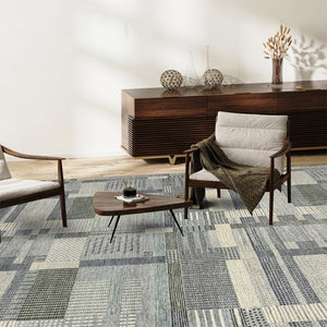 Amer Rugs Nashville Modern Hand-knotted Geometric Lines Area Rug – Elegant New Zealand Wool Floor Art Platinum Wool Nas40912