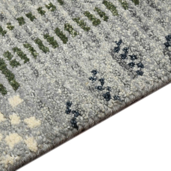 Amer Rugs Nashville Modern Hand-knotted Geometric Lines Area Rug – Elegant New Zealand Wool Floor Art Platinum Wool Nas40912