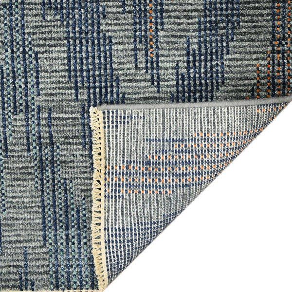 Amer Rugs Nashville Modern Hand-knotted Geometric Lines Area Rug – Elegant New Zealand Wool Floor Art Charcoal Wool Nas70203