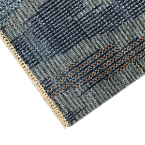 Amer Rugs Nashville Modern Hand-knotted Geometric Lines Area Rug – Elegant New Zealand Wool Floor Art Charcoal Wool Nas70203