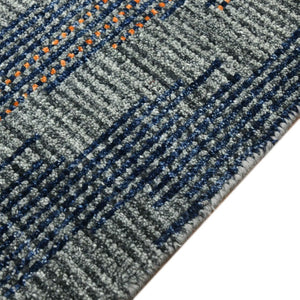 Amer Rugs Nashville Modern Hand-knotted Geometric Lines Area Rug – Elegant New Zealand Wool Floor Art Charcoal Wool Nas70203