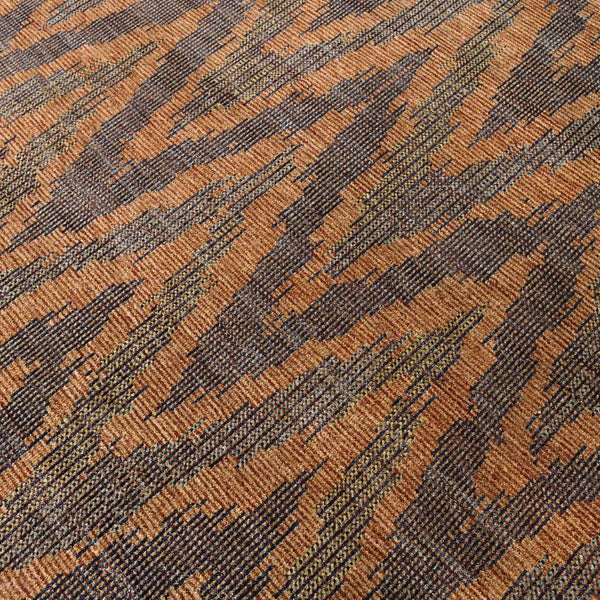 Amer Rugs Nashville Modern Hand-knotted Geometric Lines Area Rug – Elegant New Zealand Wool Floor Art Rust Wool Nas81014