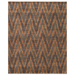 Amer Rugs Nashville Modern Hand-knotted Geometric Lines Area Rug – Elegant New Zealand Wool Floor Art Rust Wool Nas81014