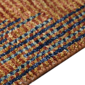 Amer Rugs Nashville Modern Hand-knotted Geometric Lines Area Rug – Elegant New Zealand Wool Floor Art Rust Wool Nas81014