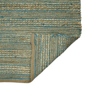 Amer Rugs Naturals Farmhouse Striped Flat-weave Area Rug - Hand-woven Jute & Cotton For Eco-friendly Decor Blue Jute, Cotton Nat10203