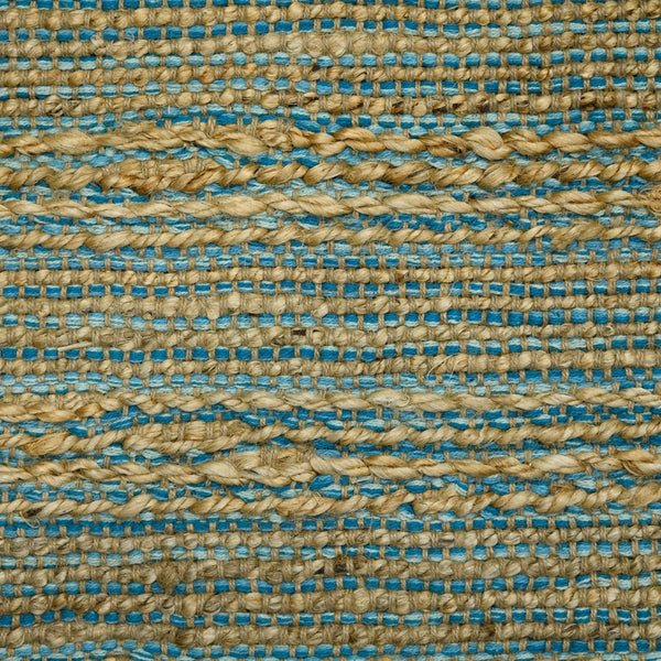 Amer Rugs Naturals Farmhouse Striped Flat-weave Area Rug - Hand-woven Jute & Cotton For Eco-friendly Decor Blue Jute, Cotton Nat10203