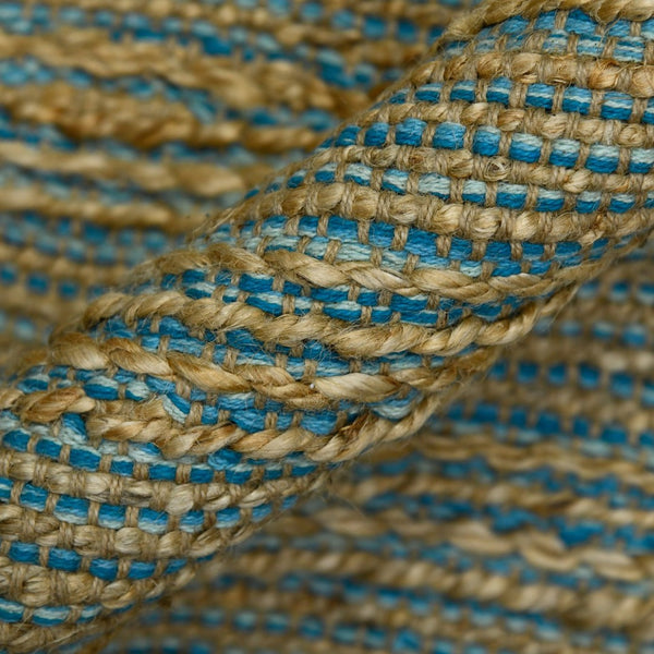 Amer Rugs Naturals Farmhouse Striped Flat-weave Area Rug - Hand-woven Jute & Cotton For Eco-friendly Decor Blue Jute, Cotton Nat10203