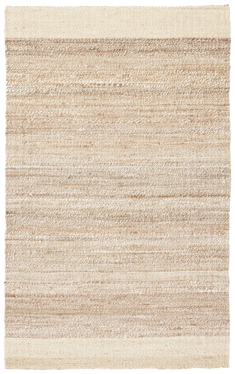 Jaipur Living Naturals Tobago Mallow Nat12 Handwoven Handmade 100% Jute Lines Border Indoor Rug Ivory, Tan 100% Jute Rug129936
