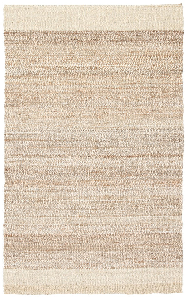 Jaipur Living Naturals Tobago Mallow Nat12 Handwoven Handmade 100% Jute Lines Border Indoor Rug Ivory, Tan 100% Jute Rug129936