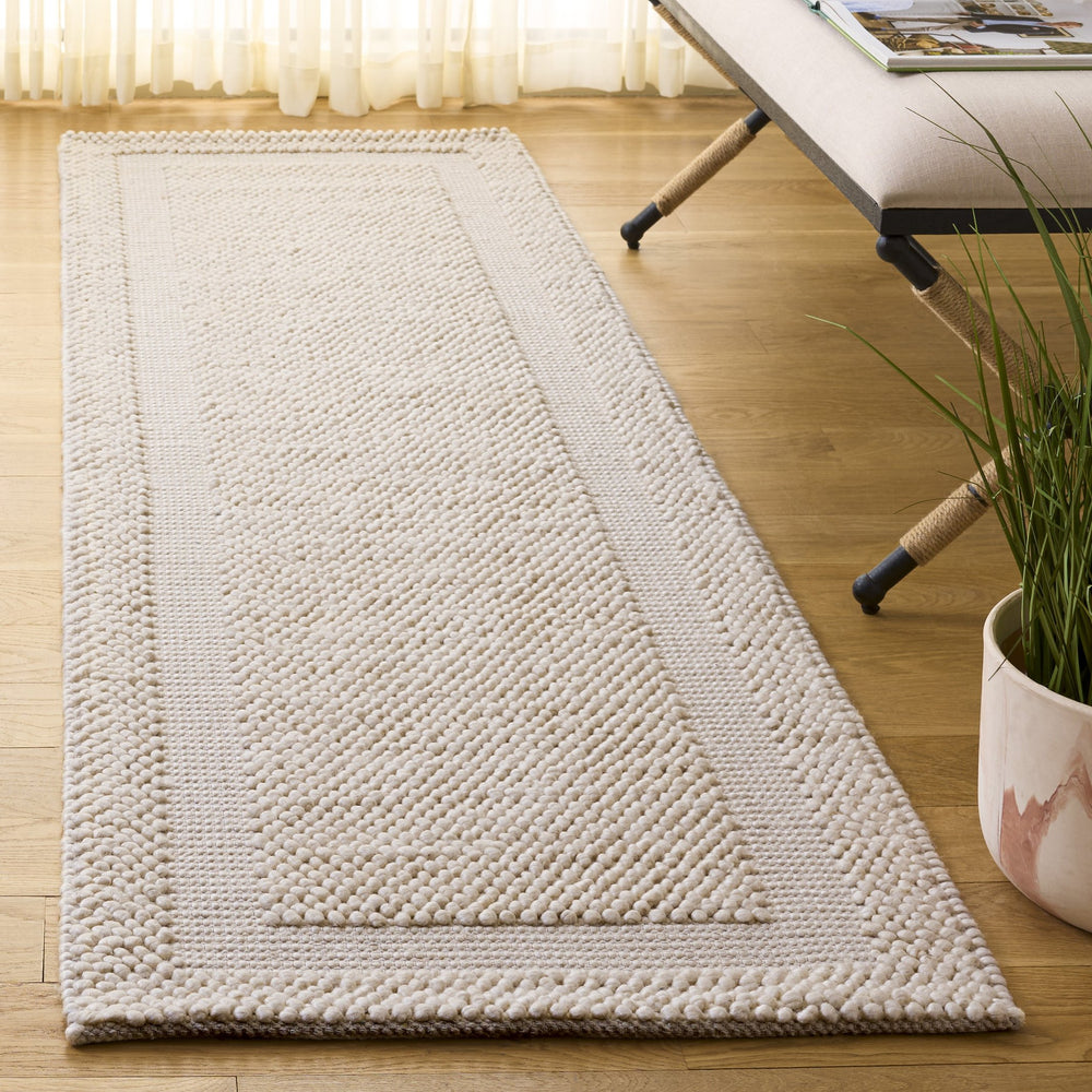 Safavieh Natura Handwoven Ivory Area Rug — Wool-Pet-Cotton Blend, Low-Profile Durable Design For Living Spaces 9'-0" x 12'-0" NAT133A-9
