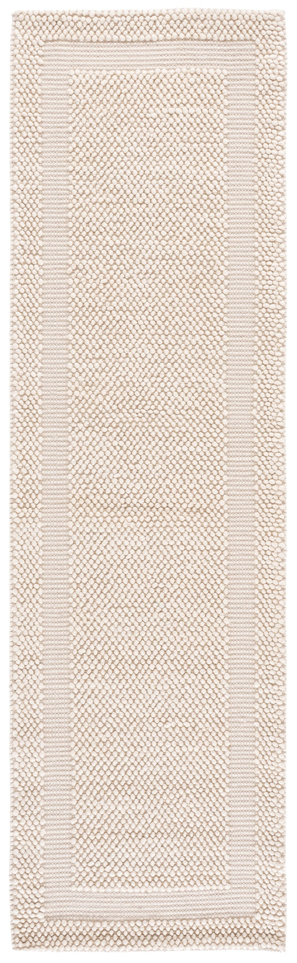 Safavieh Natura Hand-Woven Ivory Area Rug—Low-Profile Wool Blend With Scandinavian Border, Durable Elegance 4'-0" x 6'-0" NAT133A-4