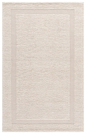 Safavieh Natura Hand-Woven Ivory Area Rug—Low-Profile Wool Blend With Scandinavian Border, Durable Elegance 4'-0" x 6'-0" NAT133A-4