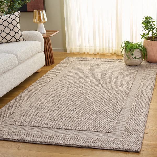 Safavieh Natura Hand-Woven Beige Runner — Low-Profile Wool Blend For Hallways, Durable Minimalist Texture 2'-3" x 8'-0" NAT133B-28
