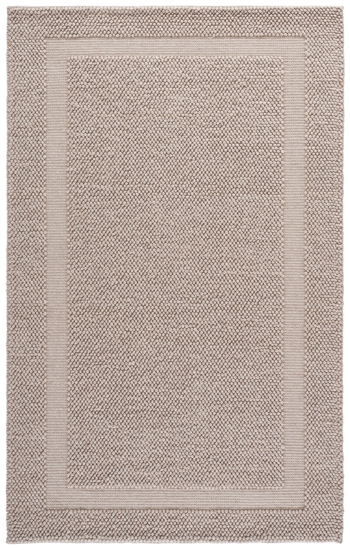 Natura Hand-Woven Beige Area Rug — Low Pile Wool Blend, Subtle Texture