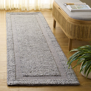 Safavieh Natura Hand-Woven Grey Runner Rug — Scandinavian Minimalist 1/4" Pile, Wool Blend Durable Style 2'-3" x 8'-0" NAT133F-28