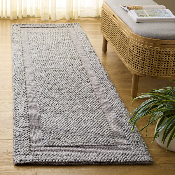 Safavieh Natura Hand-Woven Grey Area Rug — Low-Profile Wool Blend, Subtle Texture, Durable Artisanal Style 6'-0" x 6'-0" NAT133F-6SQ