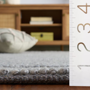Safavieh Natura Hand-Woven Grey Area Rug — Low-Profile Wool Blend, Subtle Texture, Durable Artisanal Style 6'-0" x 6'-0" NAT133F-6SQ