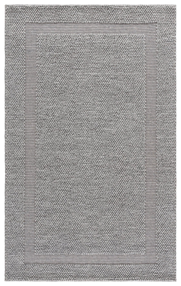 Safavieh Natura Hand-Woven Grey Area Rug — Low-Profile Wool Blend For Modern Scandinavian, Durable Elegance 4'-0" x 6'-0" NAT133F-4