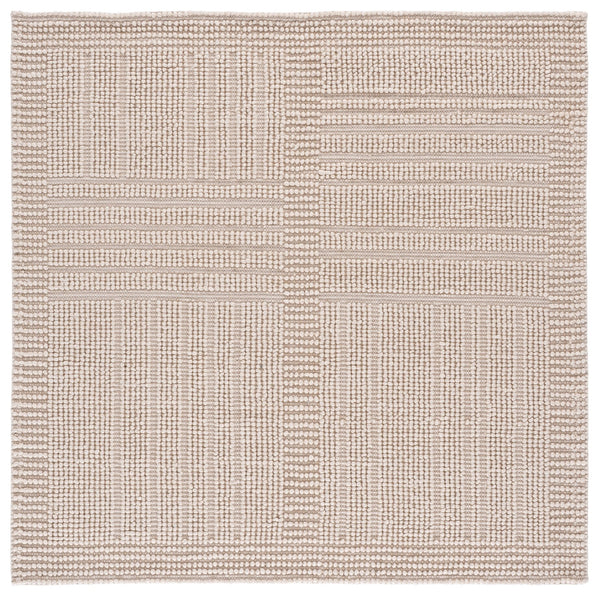 Safavieh Natura Handwoven Ivory Square Area Rug — Low-Profile Wool Blend, Subtle Texture For Modern Spaces 6'-0" x 6'-0" NAT134A-6SQ