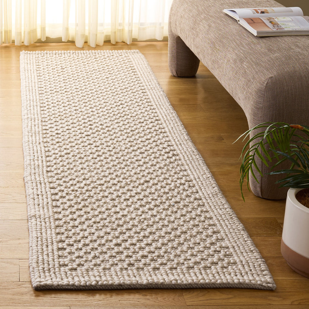 Safavieh Natura Handwoven Ivory Area Rug — Low-Profile Wool Blend, Soft Textured Foundation For Modern Rooms 6'-0" x 9'-0" NAT136A-6