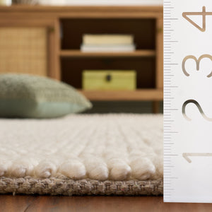 Safavieh Natura Handwoven Ivory Area Rug — Low-Profile Wool Blend, Soft Textured Foundation For Modern Rooms 6'-0" x 9'-0" NAT136A-6