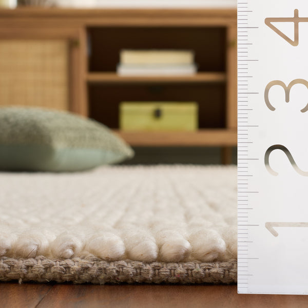 Safavieh Natura Handwoven Ivory Area Rug — Low-Profile Wool Blend, Soft Textured Foundation For Modern Rooms 6'-0" x 9'-0" NAT136A-6
