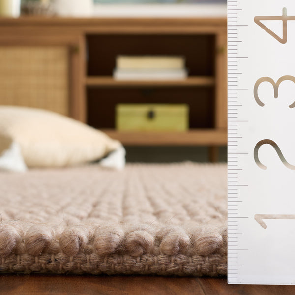 Safavieh Natura Handwoven Beige Runner Rug — Low-Profile Wool Blend With Subtle Geometric Motif For Hallways 2'-3" x 8'-0" NAT136B-28