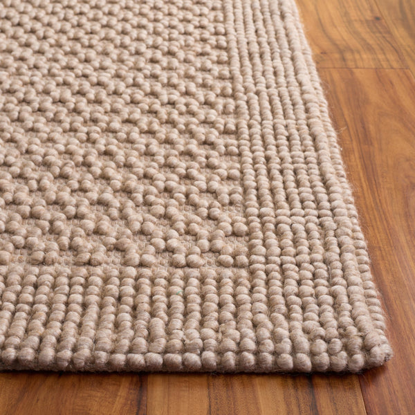 Safavieh Natura Handwoven Beige Wool Blend Square Rug — Low Pile, Subtle Geometric Texture For Coastal & Modern Spaces 6'-0" x 6'-0" NAT136B-6SQ
