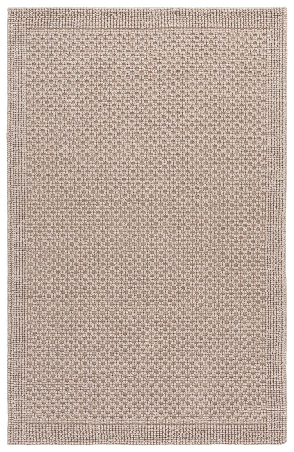Safavieh Natura Handwoven Beige Wool Blend Square Rug — Low Pile, Subtle Geometric Texture For Coastal & Modern Spaces 6'-0" x 6'-0" NAT136B-6SQ