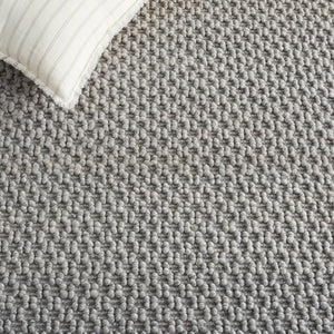 Safavieh Natura Hand-Woven Grey Square Rug — Low-Profile Wool Blend With Subtle Geometric Texture For Living Rooms 6'-0" x 6'-0" NAT136F-6SQ