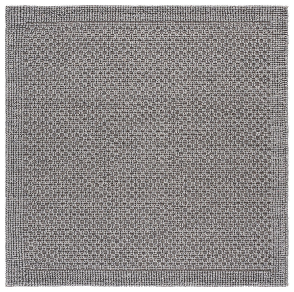 Safavieh Natura Hand-Woven Grey Square Rug — Low-Profile Wool Blend With Subtle Geometric Texture For Living Rooms 6'-0" x 6'-0" NAT136F-6SQ