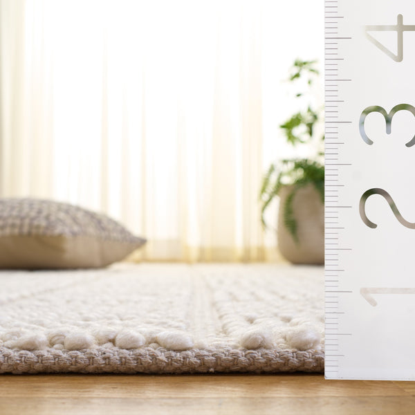 Safavieh Natura Hand-Woven Ivory Area Rug — Low-Profile 1/4" Pile, Wool-Pet Blend, Durable Elegant Anchor 8'-0" x 10'-0" NAT137A-8
