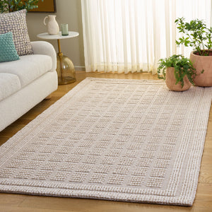 Safavieh Natura Hand-Woven Ivory Area Rug 4X6 Low Pile Wool Blend Durable Scandinavian-Ready Accent Rug 4'-0" x 6'-0" NAT138A-4