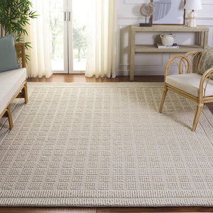 Safavieh Natura Hand-Woven Ivory Area Rug — Minimalist Wool Blend Square Rug, Durable Soft Texture For Living Rooms 6'-0" x 6'-0" NAT138A-6SQ