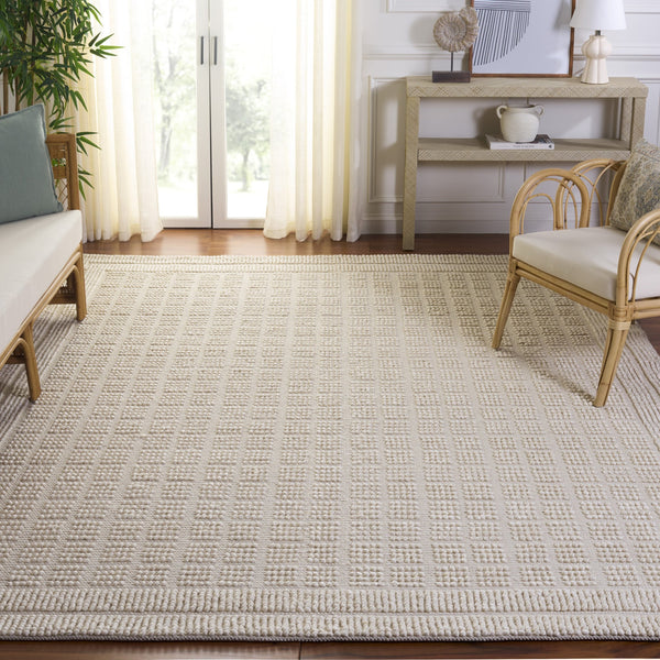 Safavieh Natura Hand-Woven Ivory Area Rug 8X10 — Wool Blend Low-Profile Pile, Timeless Neutral Elegance & Durability 9'-0" x 12'-0" NAT138A-9