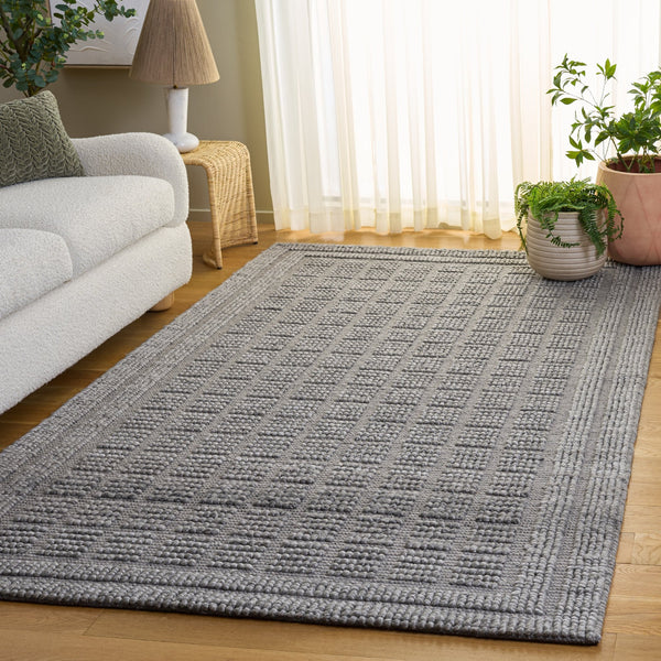 Safavieh Natura Hand-Woven Grey Runner — Slim Low-Profile Scandinavian Rug, Wool Blend Durable Hallway Accent 2'-3" x 8'-0" NAT138F-28