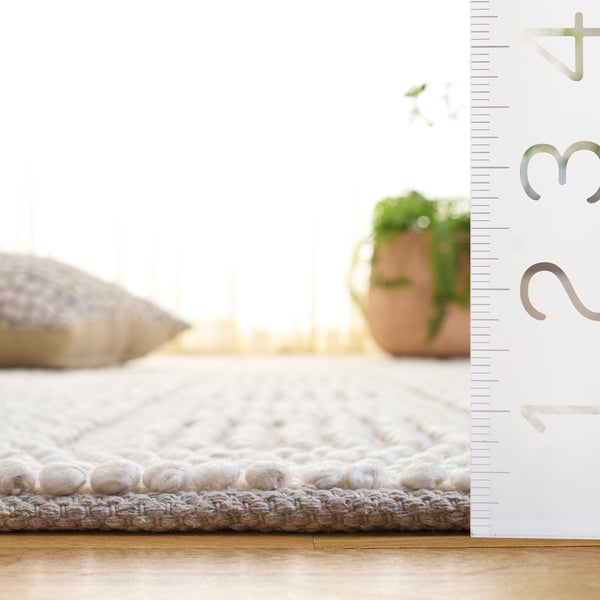 Safavieh Natura Hand-Woven Ivory Area Rug — Minimalist Wool Blend Low-Profile Design For Timeless Comfort 6'-0" x 9'-0" NAT139A-6