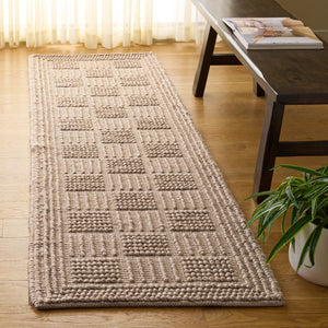 Safavieh Natura Hand-Woven Beige Square Rug — Low-Profile Wool Blend, Scandinavian Minimalist Elegance 6'-0" x 6'-0" NAT139B-6SQ
