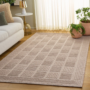 Safavieh Natura Hand-Woven Beige Square Rug — Low-Profile Wool Blend, Scandinavian Minimalist Elegance 6'-0" x 6'-0" NAT139B-6SQ