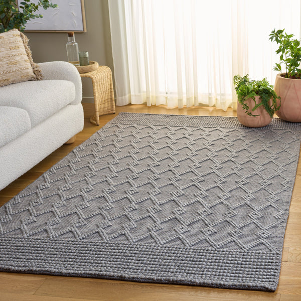 Safavieh Natura Hand-Woven Grey Area Rug — Low-Pile Wool Blend, Scandinavian Minimalist Style, Durable Comfort 4'-0" x 6'-0" NAT140F-4