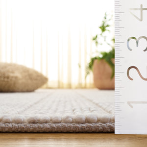 Safavieh Natura Handwoven Ivory Area Rug — Soft Wool Blend, Low-Profile Texture, Artisanal Indian Craftsmanship 6'-0" x 6'-0" NAT141A-6SQ
