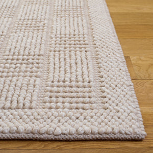 Safavieh Natura Handwoven Ivory Area Rug — Soft Wool Blend, Low-Profile Texture, Artisanal Indian Craftsmanship 6'-0" x 6'-0" NAT141A-6SQ