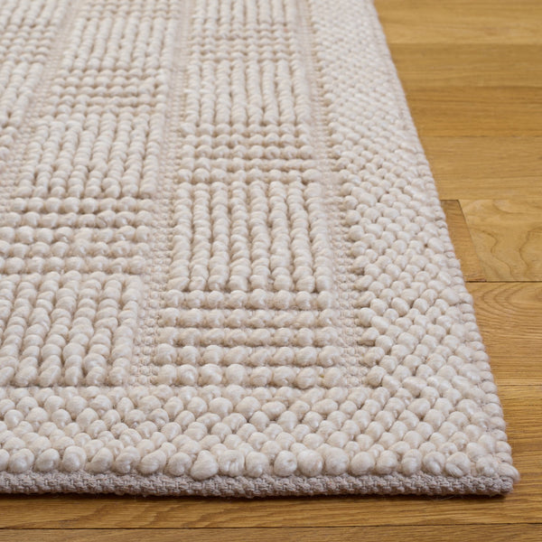 Safavieh Natura Handwoven Ivory Area Rug — Soft Wool Blend, Low-Profile Texture, Artisanal Indian Craftsmanship 6'-0" x 6'-0" NAT141A-6SQ