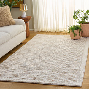 Safavieh Natura Handwoven Ivory Area Rug — Soft Wool Blend, Low-Profile Texture, Artisanal Indian Craftsmanship 6'-0" x 6'-0" NAT141A-6SQ