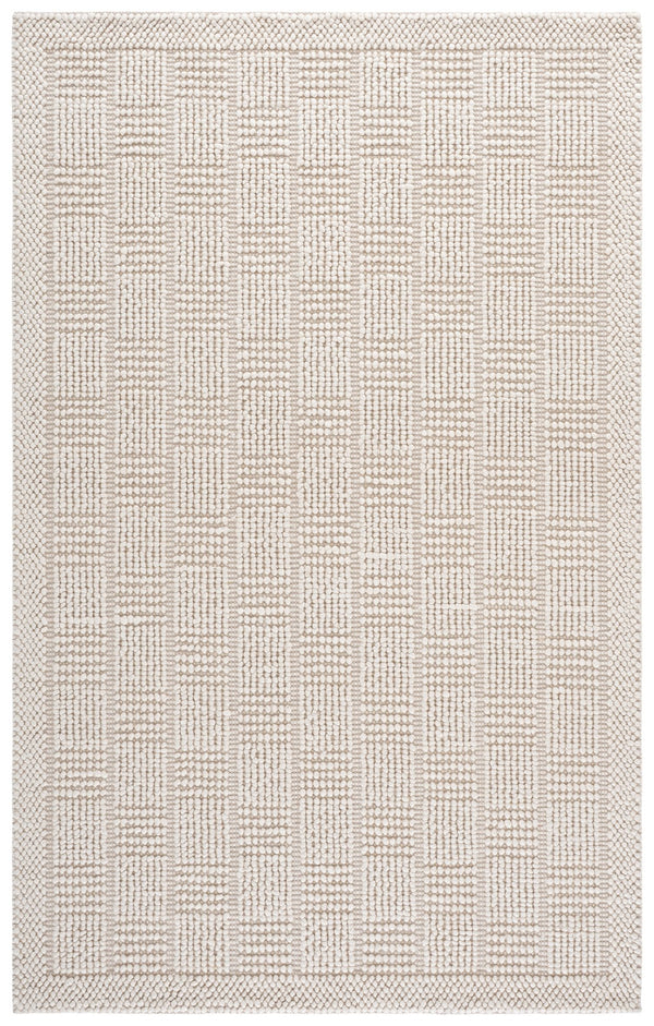 Safavieh Natura Handwoven Ivory Area Rug — Soft Wool Blend, Low-Profile Texture, Artisanal Indian Craftsmanship 6'-0" x 6'-0" NAT141A-6SQ